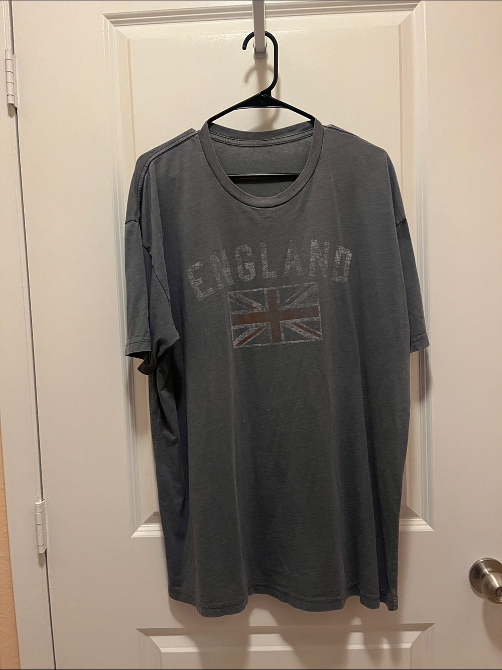 England Union Jack Distressed Graphic Gray Vintage Wash